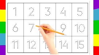 Trace number 123| English number tracing| counting 1 to 15
