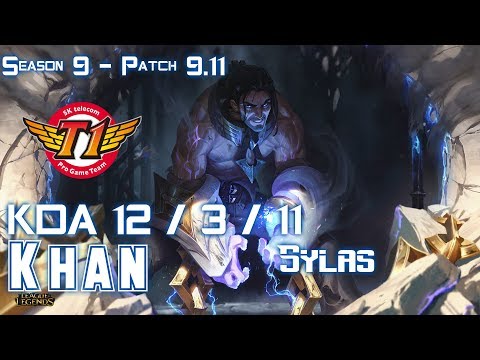 SKT T1 Khan SYLAS vs QUINN Top - Patch 9.11 KR Ranked