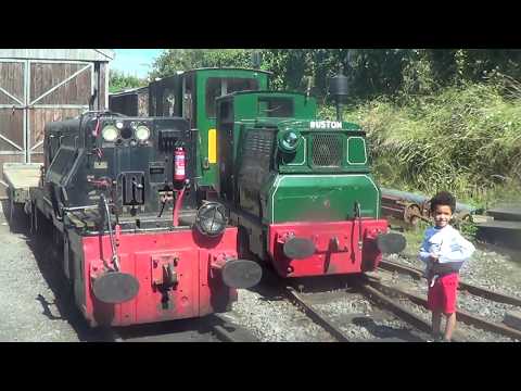 TR No. 5 "Midlander" and No. 9 "Alf" diesels sitting by the Pendre sidings on the Talyllyn Railway