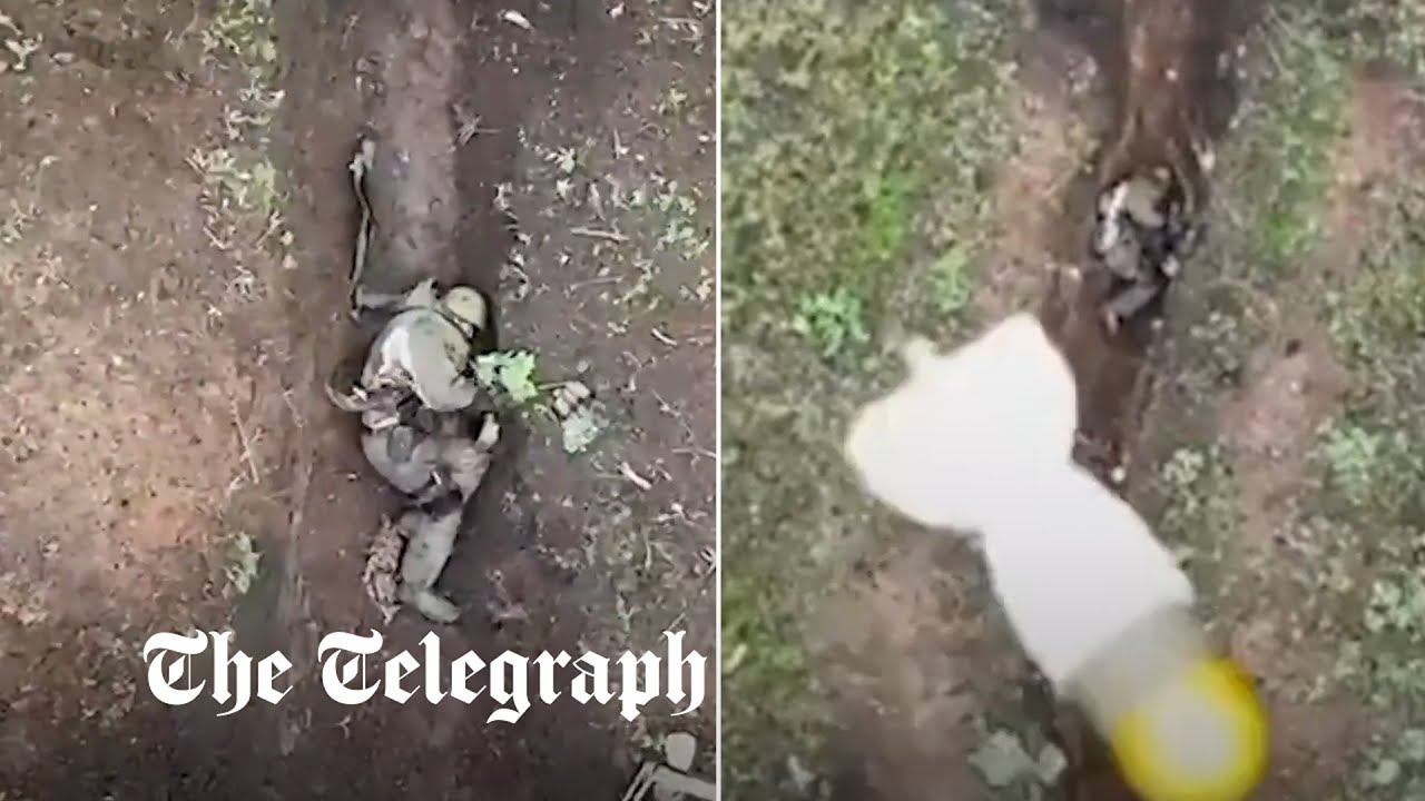 Watch Russian soldier catches and throws away two grenades