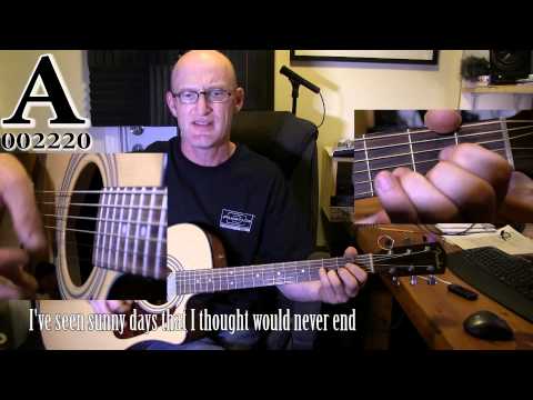James Taylor - Fire and rain. Easy acoustic guitar tutorial with chords and lyrics
