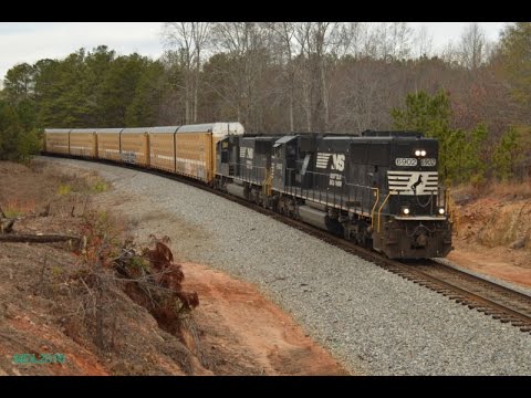 HD: NS 6902 SD60E running Long Hood Forward leads NS Train 26A in Temple, GA