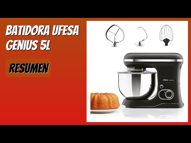 Vídeo relacionado con Ufesa Genius Batidora Amasadora 5 en 1 para Repostería Profesional, 1200W, 5L, Robot Cocina Multifunción, Bol en Acero Inoxidable, 6 Velocidades + Turbo, 3 accesorios incluidos, Sin BPA
