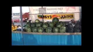 preview picture of video 'рынок Арбузов, Дынь и других овощей в Стрелке июль 2014. Отдых на Тамани.'