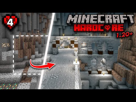 I BUILT An Underground Villager Trading Hall In Hardcore Minecraft 1.20 Survival | Let's Play EP4