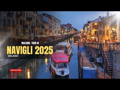  Walking in Navigli Milan 🇮🇹 | Evening Canal Walk & Italy Travel Vibes 🌆 @lankaperera1657 