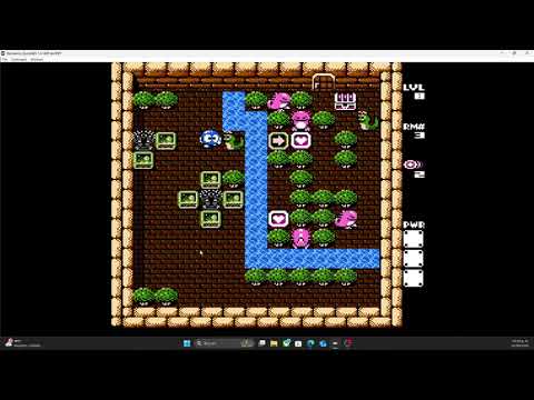 NES - Adventures of Lolo 3 - Level 8 (All rooms) - Gameplay