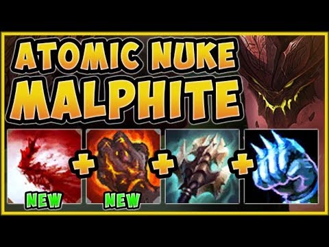 WTF! BURST DAMAGE FROM ATOMIC NUKE MALPHITE BUILD IS 100% UNFAIR! MALPHITE TOP! - League of Legends