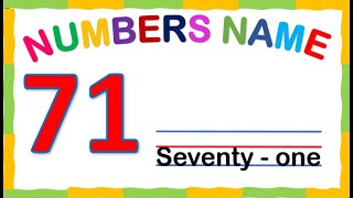 Counting 71 to 80 | Spellings of Numbers 71 to 80 | Numbers Name for kids | Numbers in Words