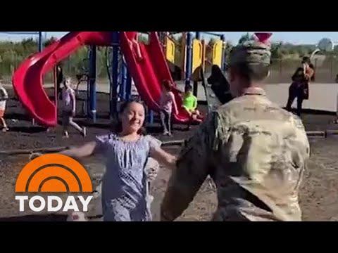 Military Dad Gets Double Dose Of Love During His Happy Homecoming