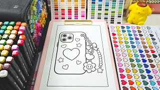 Download lagu ASMR satisfying coloring 😌 iphone cover with charms ✨️ glitter effect 💖 bubble effect 🫧 relaxing 🎶  mp3