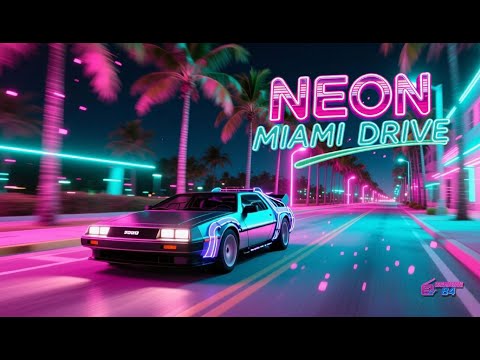 Miami Night Drive • Delorean Loop | 80s Retrowave Synthwave Mix (Relax • Study • Drive)