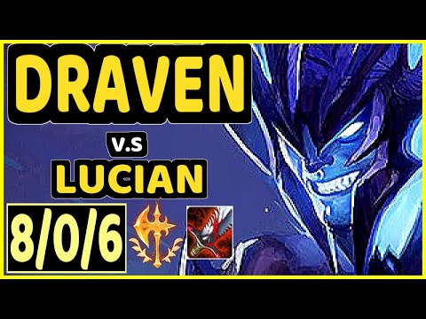 DISAVE (DRAVEN) vs LUCIAN - 8/0/6 KDA BOTTOM ADC CHALLENGER GAMEPLAY - BR