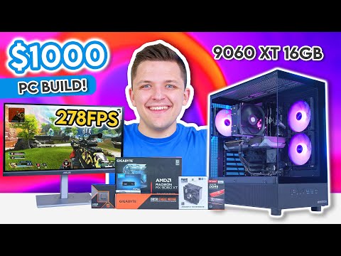 BEST $1000 Gaming PC Build 2025! 😄 [Full Build Guide w/ Benchmarks]