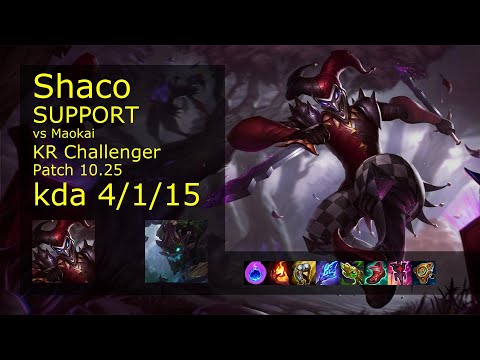 Shaco Support vs Maokai - KR Challenger 4/1/15 Patch 10.25 Gameplay // [롤] 샤코 vs 마오카이 서폿
