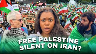 asking “free Palestine” why they don’t want to “free Iran”