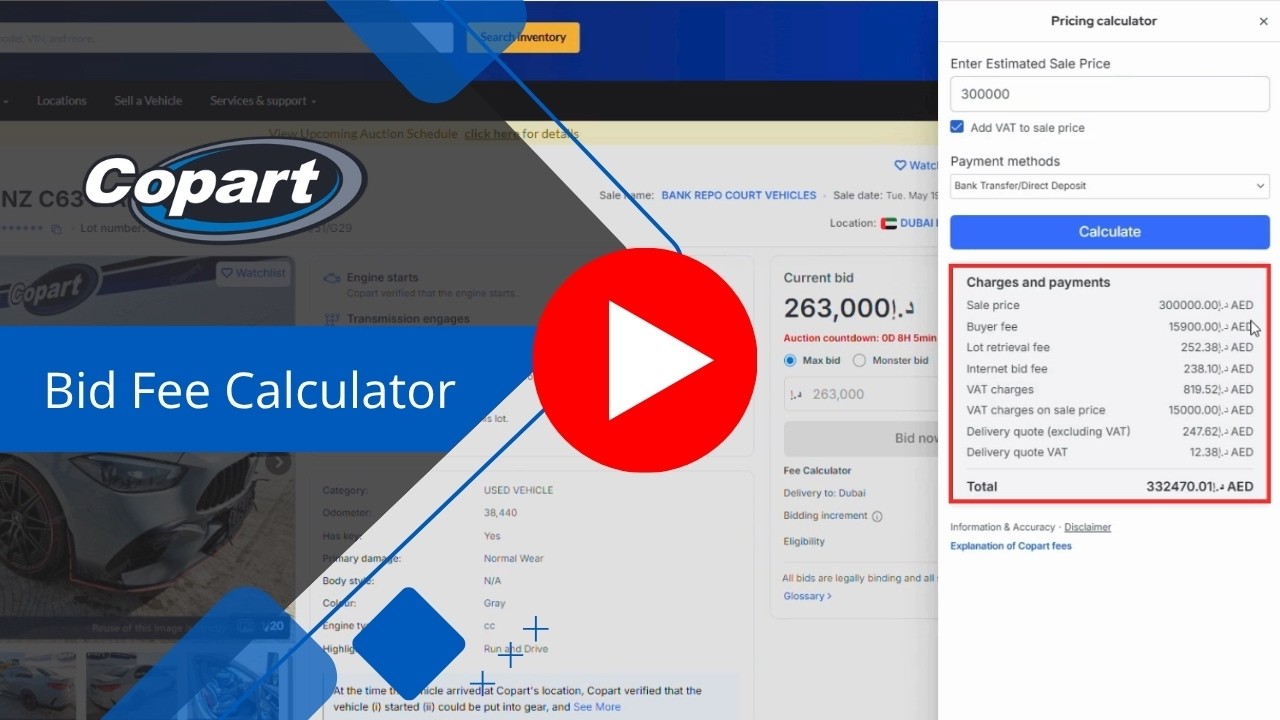 Bid Fee Calculator Video