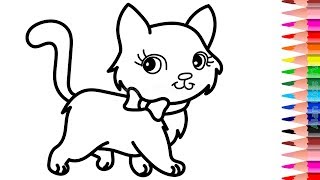 Belajar Mewarnai Kucing - GAMBAR MEWARNAI HD