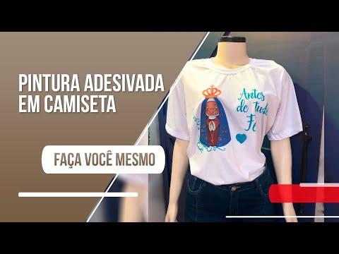 Faça você mesmo uma decorada camiseta de santinho em pintura adesivada