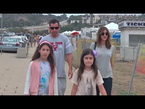 Adam Sandler In A Great Mood Taking The Whole Family To The Malibu Fair