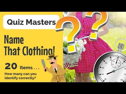 QUIZ MASTERS - NAME THAT CLOTHING! English Vocabulary Guessing Game