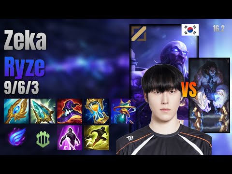 Zeka Mid Ryze vs Sylas lol KR solo rank Full Game 16.2 | 제카 라이즈 vs 사일러스