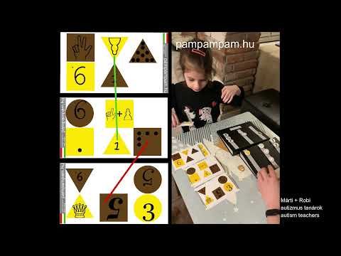 The autistic girl shows the rules of Pam pam pam by playing with her parents.