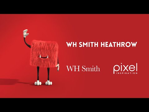 WH Smith Heathrow: vitrine de LED, sinalização digital e relógio personalizado