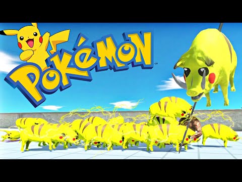 Pokemon PIGACHU (Pikachu) DEATH RUN - 🦕Animal Revolt Battle Simulator