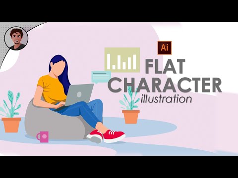 Easy Flat Character Vector Art in Adobe Illustrator | Vector Art | Speed Art