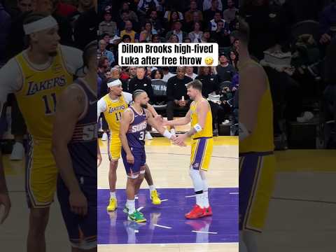 Dillon Brooks messing with Luka at FT line 😂 (via @LADE24)