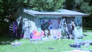 preview picture of video 'Graffiti by Cut Collective on our Shed'
