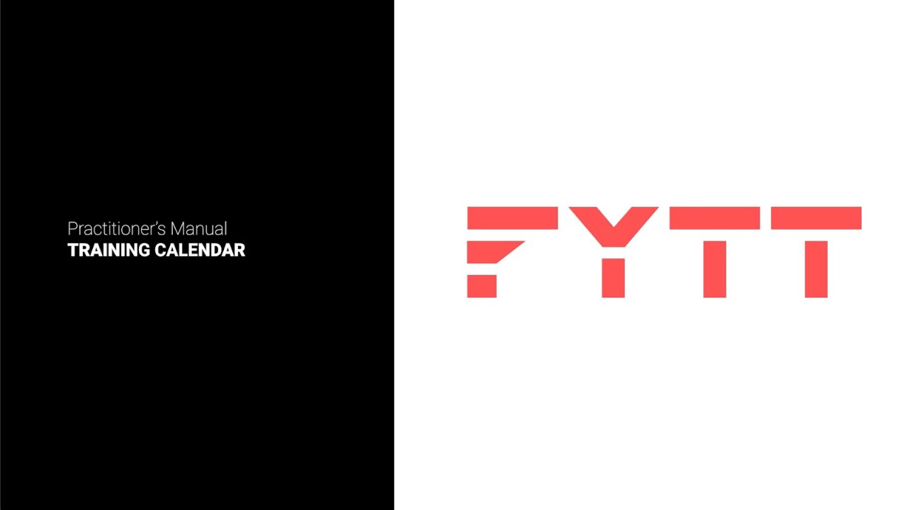 FYTT Practitioners Manual: Using the Training Calendar
