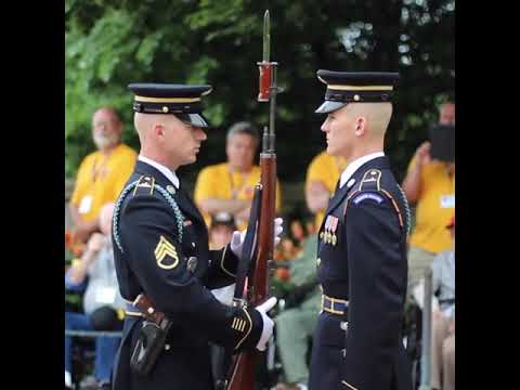 Guard Commander Conducting a White Glove M 14 Rifle Inspection at Arlington National Cemetery