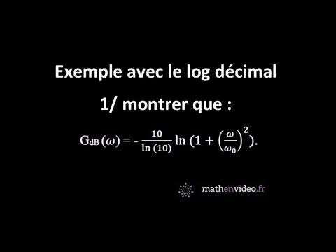 Exemple avec log décimal : 1/ montrer que GdB (w) = ....