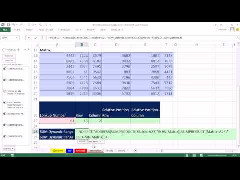Mr Excel & excelisfun Trick 112: Two Way Lookup Cell Address to Create Dynamic Range: Formula or VBA