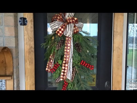 DIY Christmas swag  #create your own swag from pine tree branches