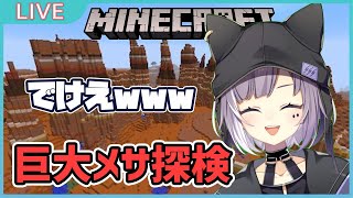 【マイクラ】巨大メサ探検隊！でかすぎwww