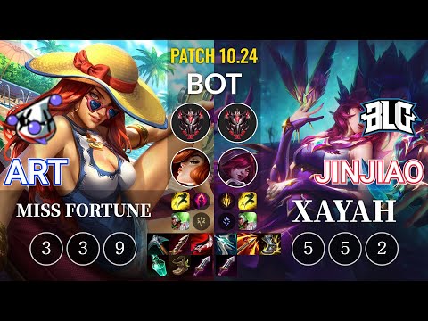 RJ Art Miss Fortune vs BLG Jinjiao Xayah Bot - KR Patch 10.24