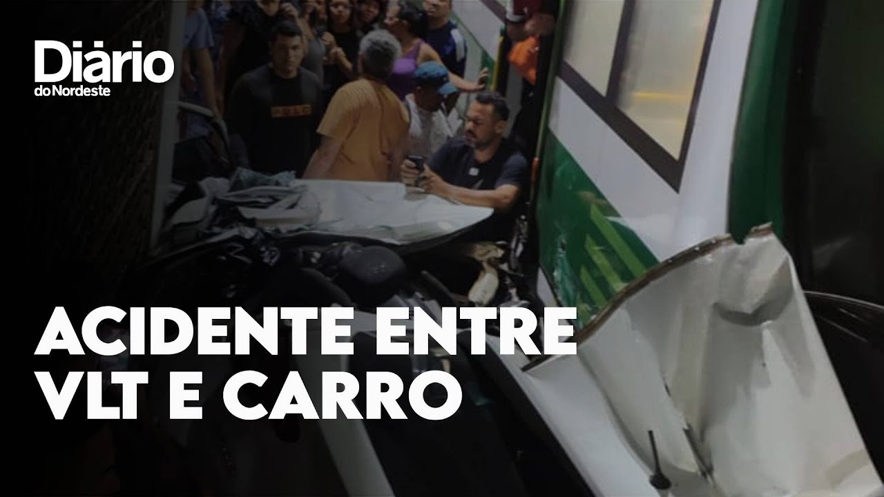 Imagem da notícia Acidente entre VLT e um carro deixa duas pessoas feridas em Fortaleza
