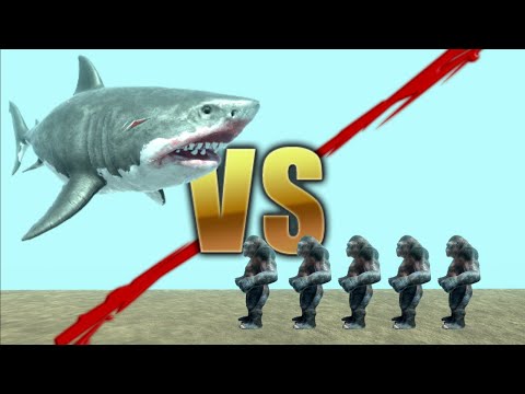 MUTANT MEGALODON vs 30x BABY GORO - Animal Revolt Battle Simulator