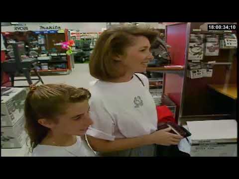 Shopping at a Sears store in 1991