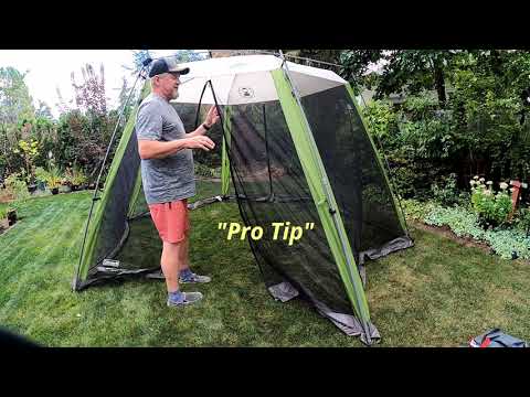 After 4 years of use my review putting up the 10x10 Coleman Instant Screenhouse. Plus Pro tips too.