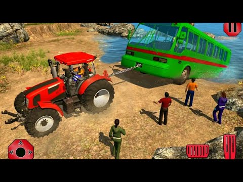 chained tractor Trolly trowing the bus Andriod ios mobile gameplay