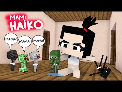 HAIKO BECAME MOMMY FOR A DAY - SUPER CUTE MONSTER SCHOOL - MINECRAFT ANIMATION