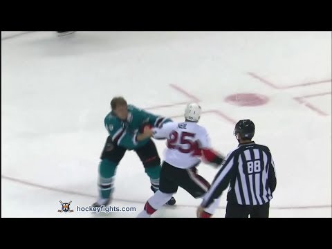 Chris Neil vs Matt Pelech Oct 12, 2013
