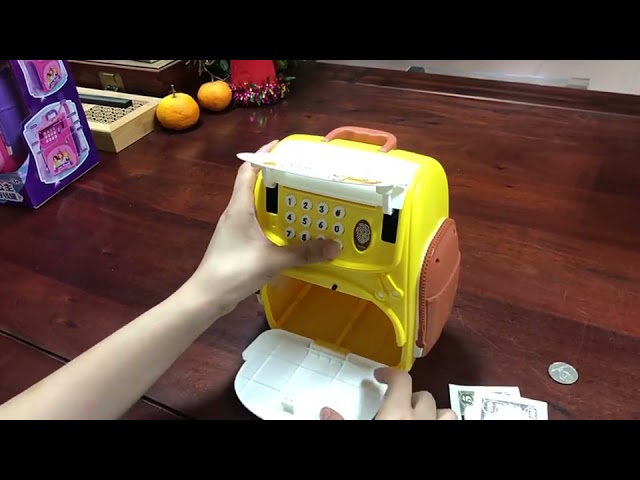 Vídeo relacionado con Highttoy Caja Fuerte Niños 3-12 Años, Hucha Cajero Automatico Hucha Caja Fuerte con Código Caja de Monedas Banco de Dinero Divertido Juguete Regalos para Niños Niñas Azulverde