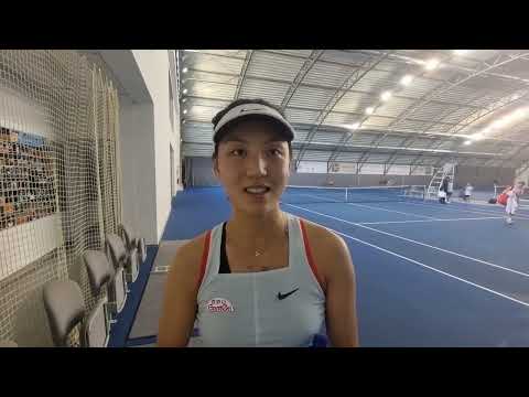 1st W60 EMPIRE Women's Indoor 2022: Xinyu WANG's interview after her 1R win against Oktiabreva