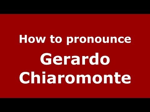 How to pronounce Gerardo Chiaromonte (Italian/Italy) - PronounceNames.com