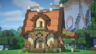 【マインクラフト】アカシア屋根の可愛いファンタジーハウスの作り方【マイクラ建築】
